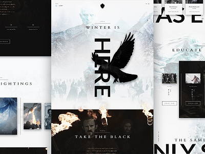 The Night's Watch finally gets a website black and white game of thrones halloween mocktober the nights watch typography web design