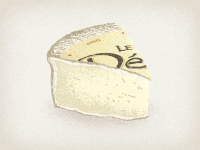 le Dé cheese illustration white yellow
