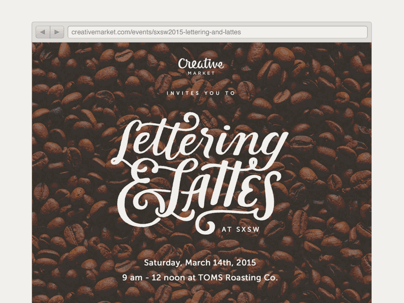 Lettering & Lattes at SXSW 2015 2015 cm creative market event lattes lettering meet up sxsw