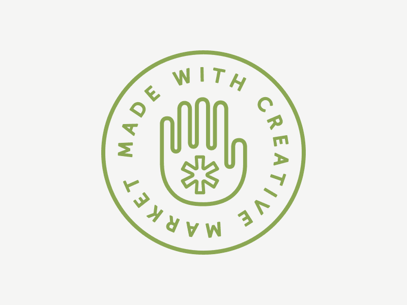 Made With Creative Market Logo creative market creativemarket hand icon logo made with creative market mwcm social proof user content