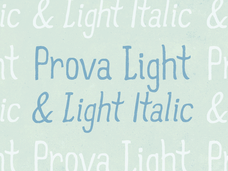 Prova Light & Light Italic