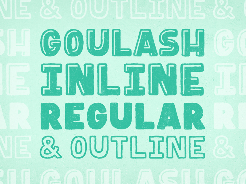 Goulash 3-Font Family creative market display family font goulash hand drawn inline outline regular
