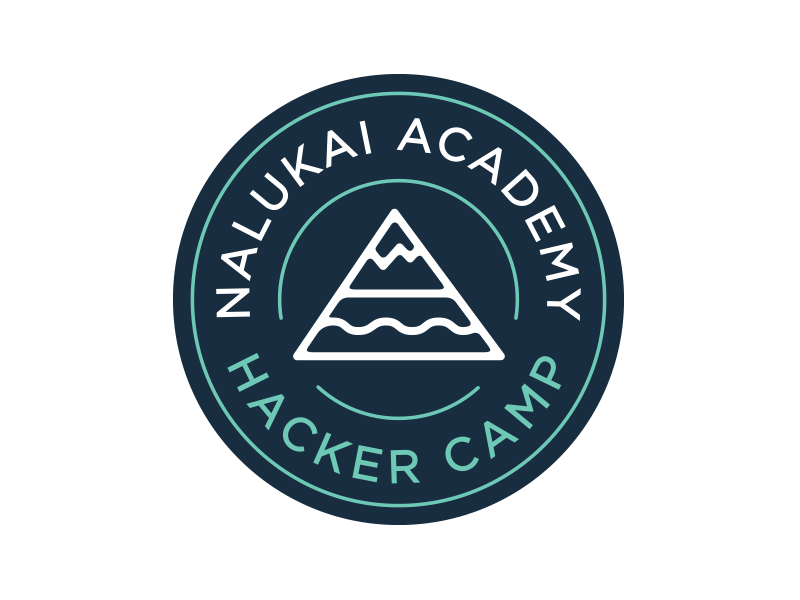 Nalukai Academy Hacker Camp Badge academy badge big island camp hacker hawaii logo mountain nalukai seal summer