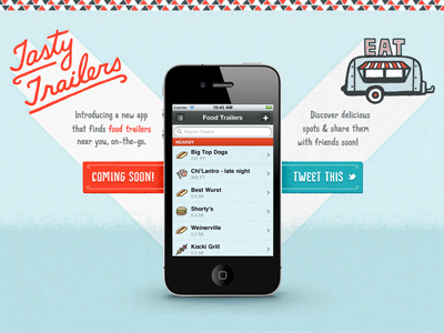 tastytrailers-webpage app foodie hand drawn tasty trailers webpage