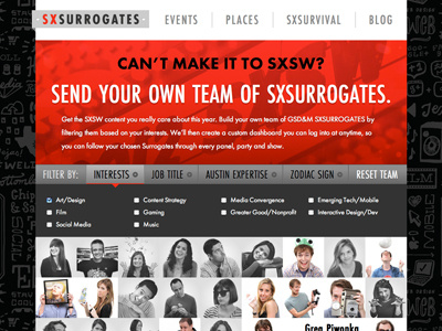 send-your-team interactive responsive site send your team sxsw