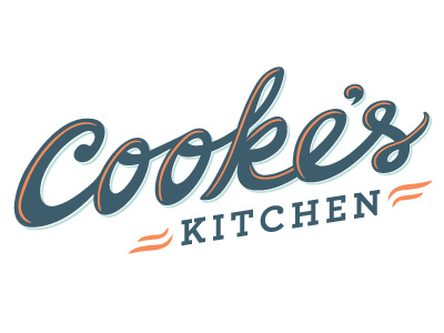 Cooke's Kitchen blue cookes kitchen custom logo restaurant script