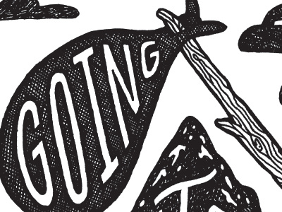 going going micron pen and ink print silkscreen