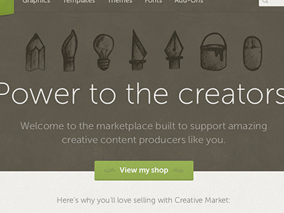 power to the creators creative market digital goods power to the creators sellers solicitation