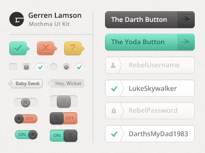 Mothma UI Kit buttons elements forms guy kit modals mothma psd sliders star wars toggles tooltips ui ui kit user interface