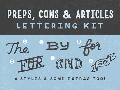 preps, cons, articles kit articles conjunctions creative market creativemarket hand drawn lettering kit prepositions type