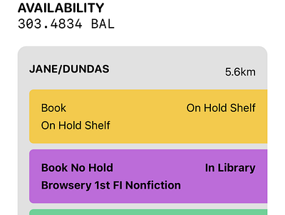 Book Availability app ios ui