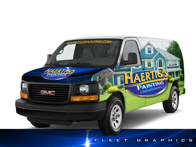 Haertigs Front Driver Side View 640 ad advert advertising car design wrap