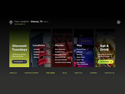 Cinergy Desktop Nav cinema desktop nav fec movies navigation ui ux web design