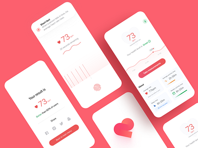 Heart Rate Measurement App app branding design design team fitness graphic design health icon logo movadex rate tracking typography ui ux