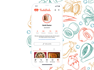 TasteBuds - Share Recipes with People You Love 3d animation app branding cooking design designer food graphic design illustration logo movadex mvp poc research studio tastebuds ui vector web design