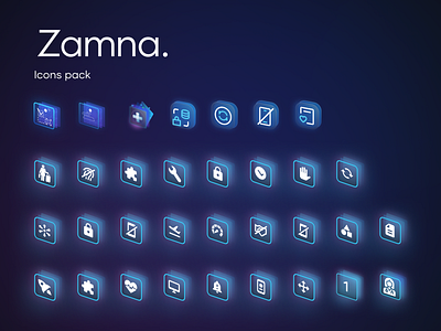 Zamna - Icon Pack 3d animation app brand branding business design design team development graphic design icons illustration logo motion graphics movadex product startup studio ui vector