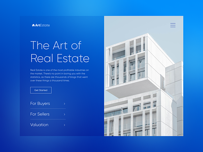The Art of Real Estate - Home Page app art branding building bussiness clean design design team graphic design home page house illustration landing logo luxury minimalistic movadex real estate ui vector