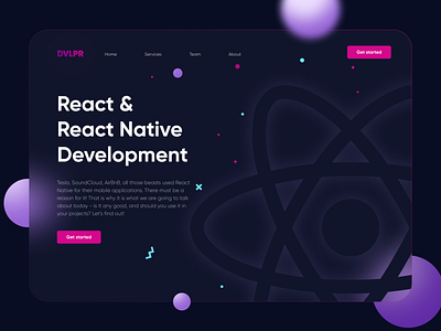 React & React Native Development app branding dark design design team development graphic design illustration movadex neon product programming project react reactnative services survey team ui web