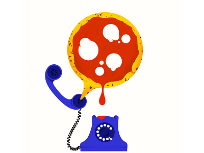 Pizza Call delivery food food illustration phone phonecall pizza