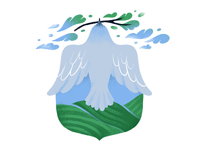 Bird bird coat of arms field icon illustration plant