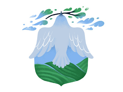 Bird bird coat of arms field icon illustration plant