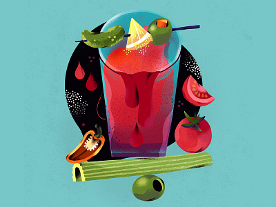 Bloody Mary bloody mary cocktail food illustration illustration spot illustration tomato