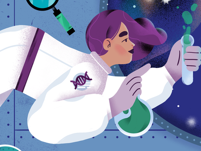 Space Science astronaut editorial illustration science space spaceship