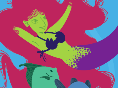 Vibrant Mermaid mermaid neon underwater
