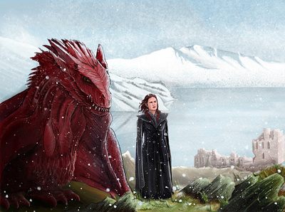 Game of thrones inspired illustration digital ilustration dragon illustration