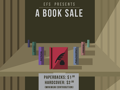 EFS Book Sale Poster book illustration poster retro uofa vector