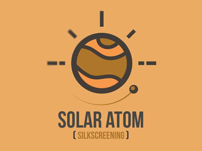Solar Atom Screenprinting atom brand branding identity logo lunar retro rocket solar space sun