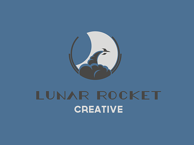 Lunar Rocket Design Final art deco blue branding identity logo lunar onyx retro rocket white