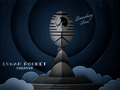 Lunar Rocket Creative Coming Soon clouds lunar rocket moon retro rocket vintage