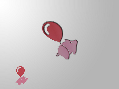 Flying Pig Logo bacon balloon branding flying flying pig logo pig pink red