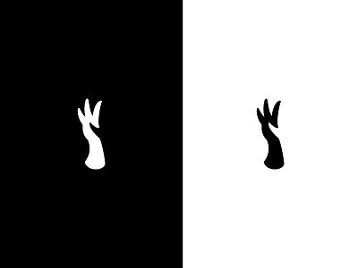 Reach black brand branding hand logo negative negative space white