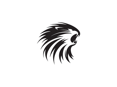 The Lion 2 black brand identity lion logo white wisp