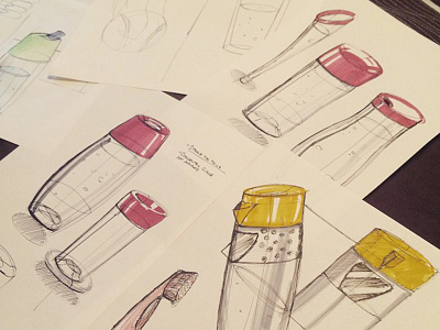 Bottles copic draw industrial design marker sketch