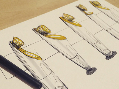 Toothbrush copic draw industrial design marker sketch toothbrush