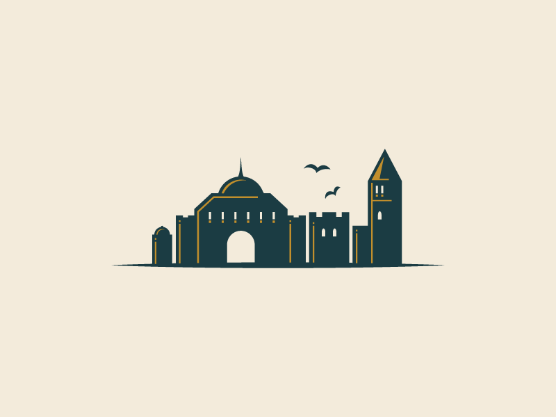 City Skyline identity brand logo birds crows skyline city