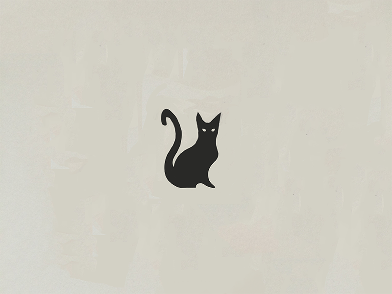 Black Cat procreate painting digital painting black branding meow kitty cat logo