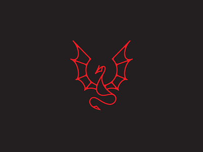 Dragon Logo art deco brand branding design dragon drake identity illustration logo red