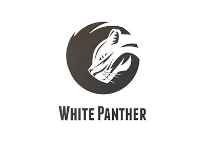 White Panther animal black branding cat logo panther white