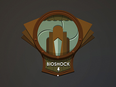Bioshock art deco bioshock blue branding brown logo underwater