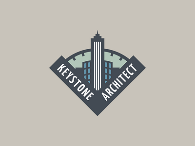 Keystone Architect Logo architect art deco blue branding green keystone logo retro tan