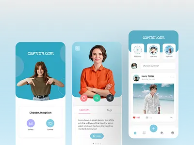 CaptionCam camera cameraui caption mobile app social app ui uiux uiuxdesign