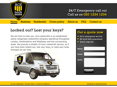 ACE Locksmiths - concept branding design illustration logo