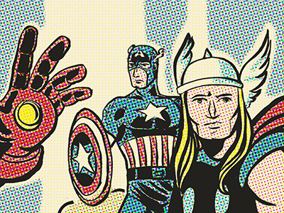 The Avengers - Jack Kirby Tribute Poster avengers classic comic heroes jack kirby