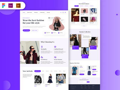 Fashion Landing Page UI Design app design ecommerce graphic design landing page landing page ui ui ui design ui ux web app website website ui website ui design