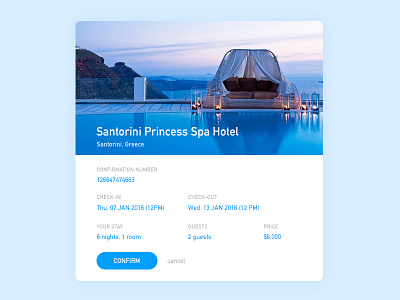 Confirm Reservation By Emily Feng On Dribbble