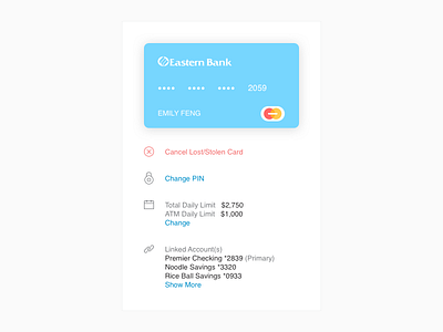 Debit Card Details account bank card credit card debit card detail finance fintech online banking ui ux web